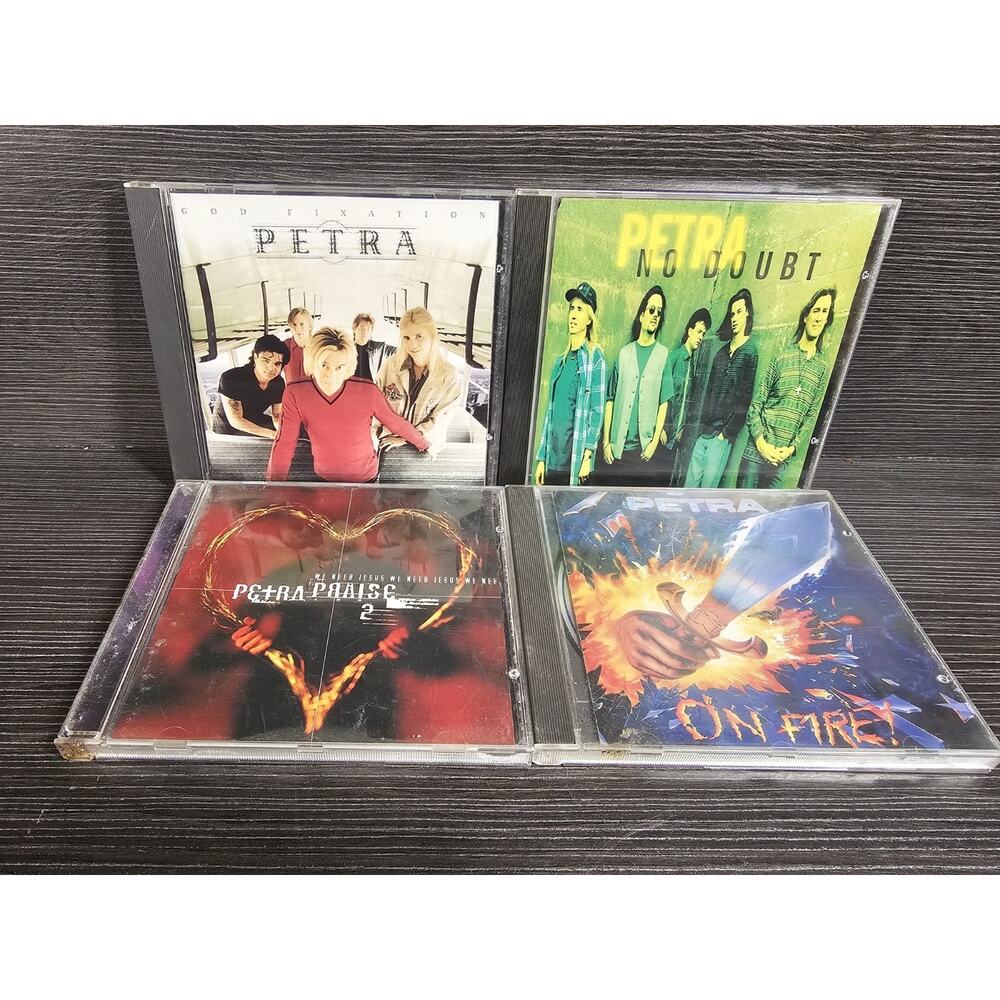 4 CD LOT PETRA Praise - On Fire - God Fixation - No Doubt Christian Rock